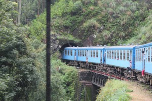 Zug im Hochland von Sri Lanka Tunnel